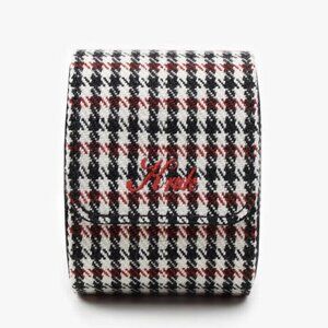 KRUK Red Pepita with Black Suede Interior Single Watch Travel/Storage Case